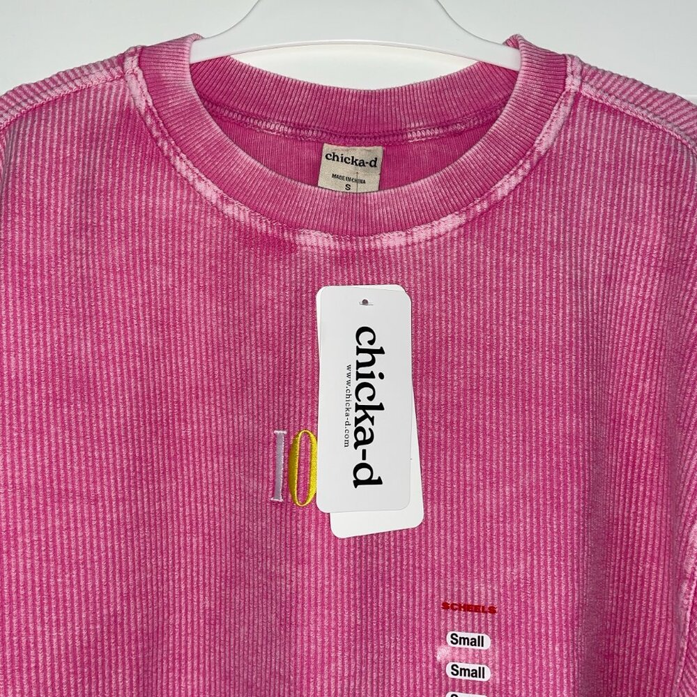 Chicka-D Pink Iowa Ribbed Crewneck - Picture 4 of 5
